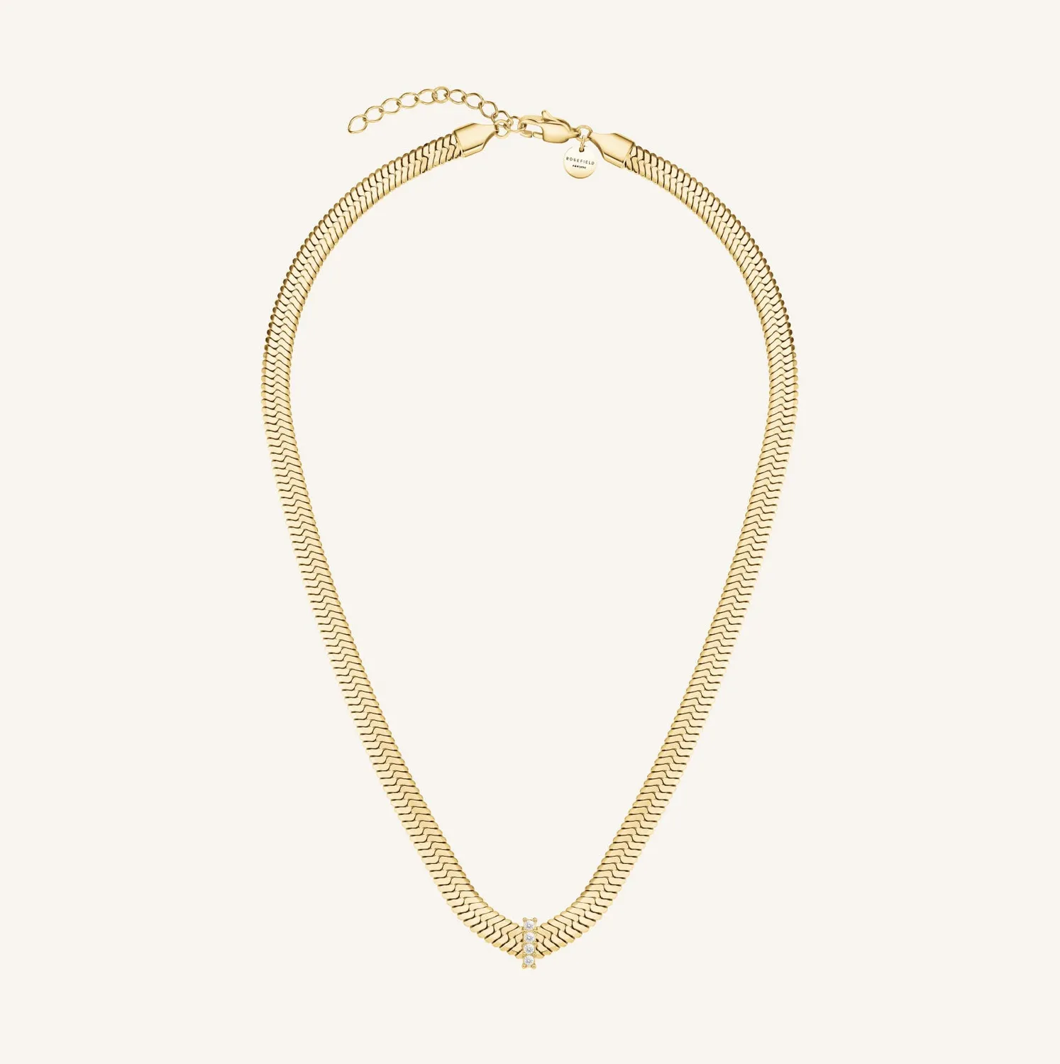 Rosefield Essentials Crystal Snake Necklace halskjede gull 45–49 cm