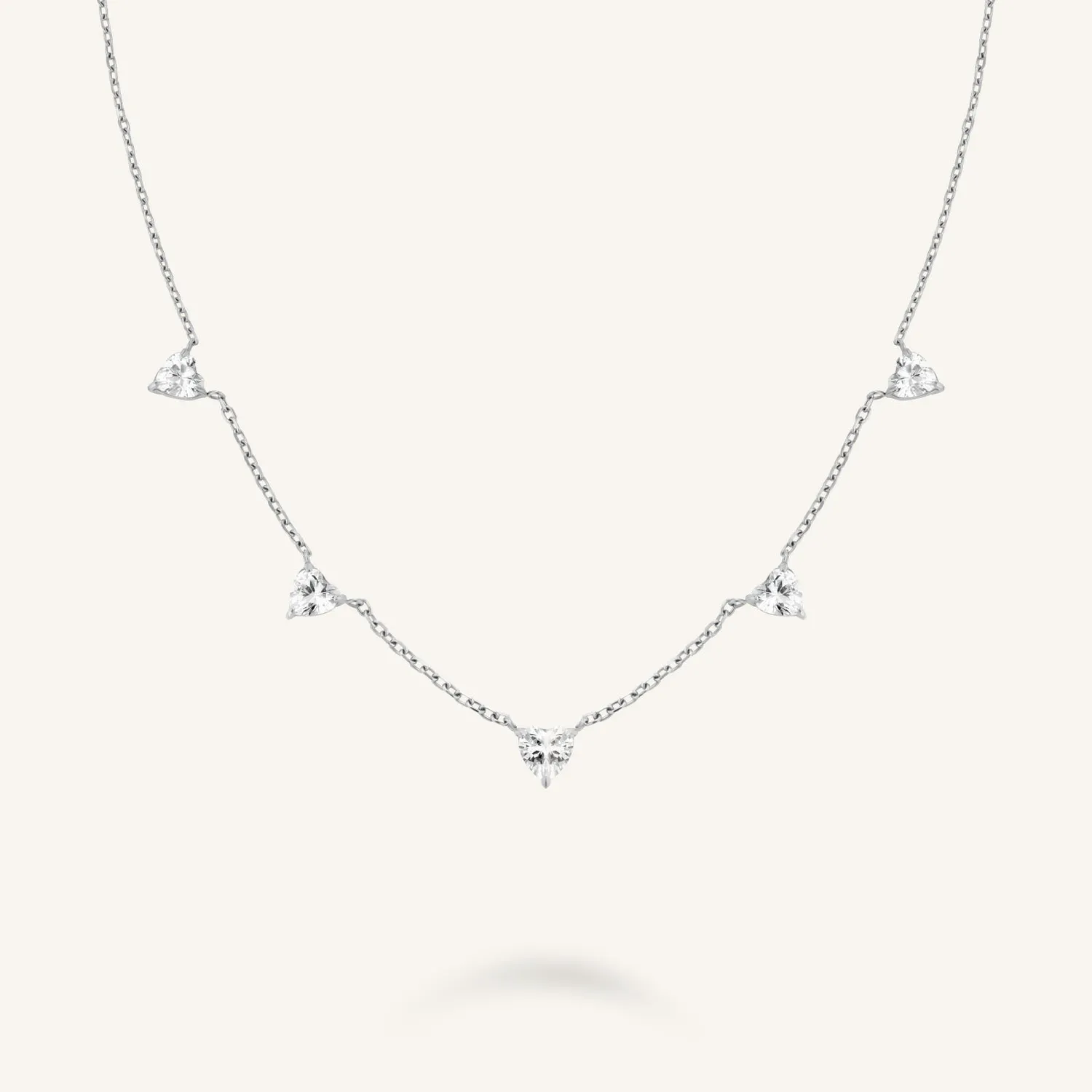 Rosefield Row Hearts Necklace halskjede gull, justerbart