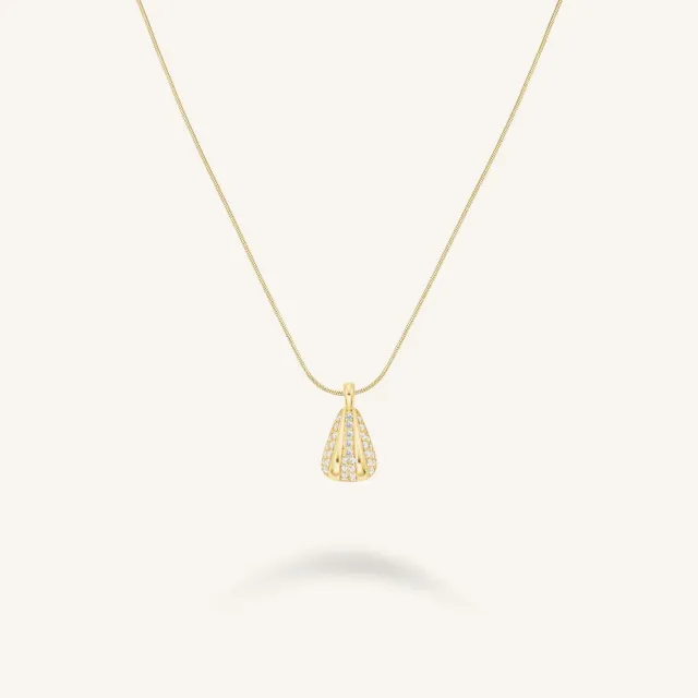 Rosefield Essentials Pave Striped Necklace kjede gull/sølv 42–46 cm