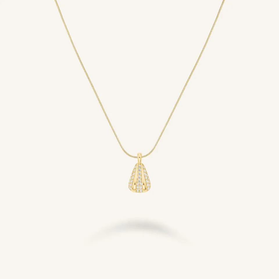 Rosefield Essentials Pave Striped Necklace kjede gull/sølv 42–46 cm