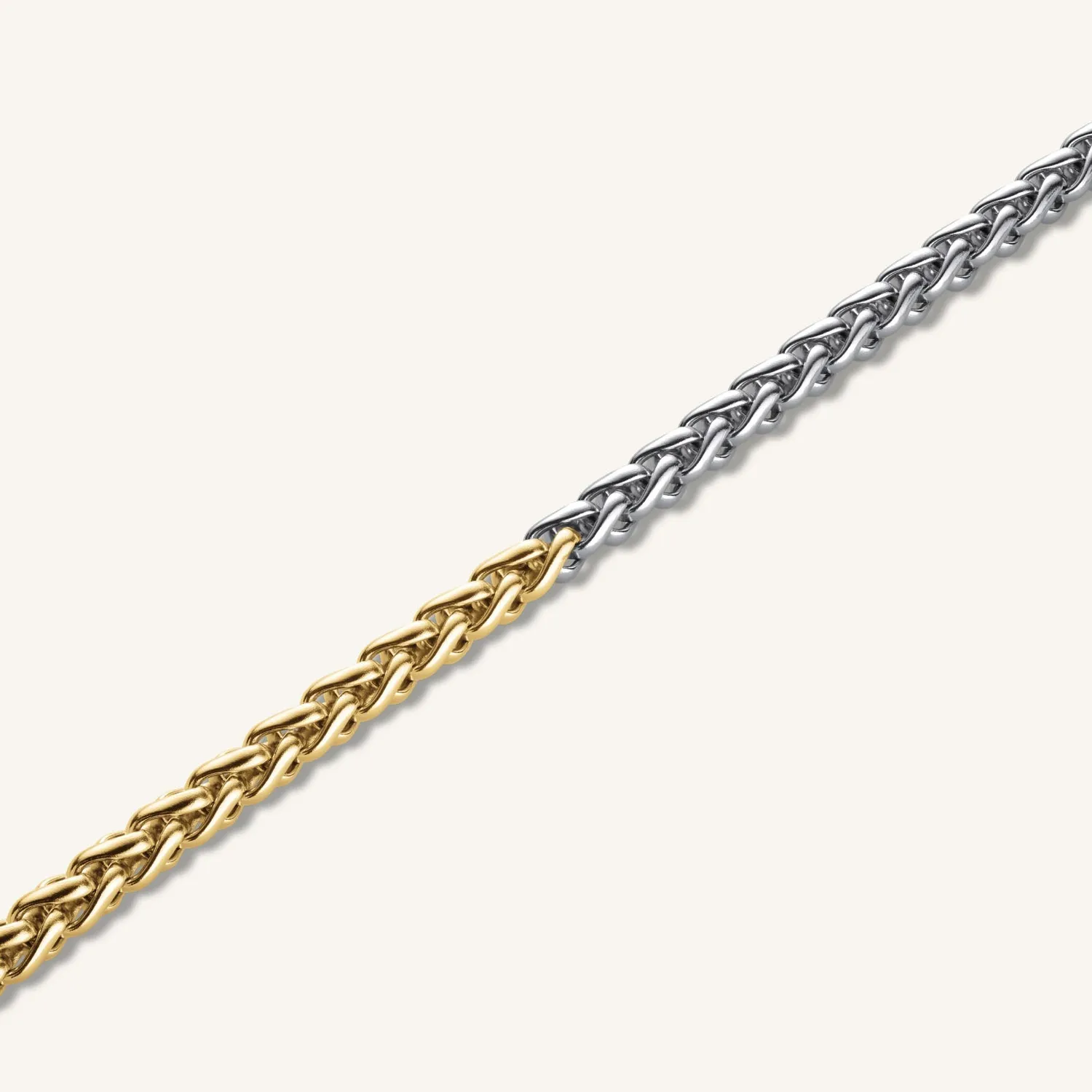 Rosefield Essentials Duotone Herringbone Bracelet armbånd gull og sølv