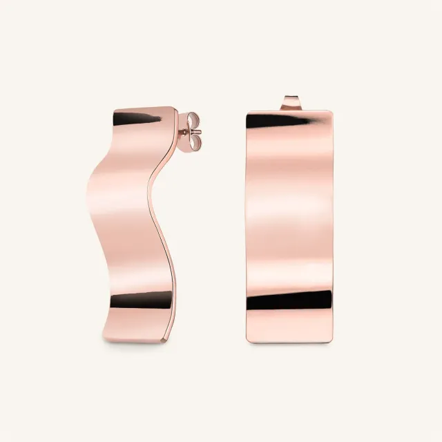 Rosefield Wave Charm Earring øredobb rosegull