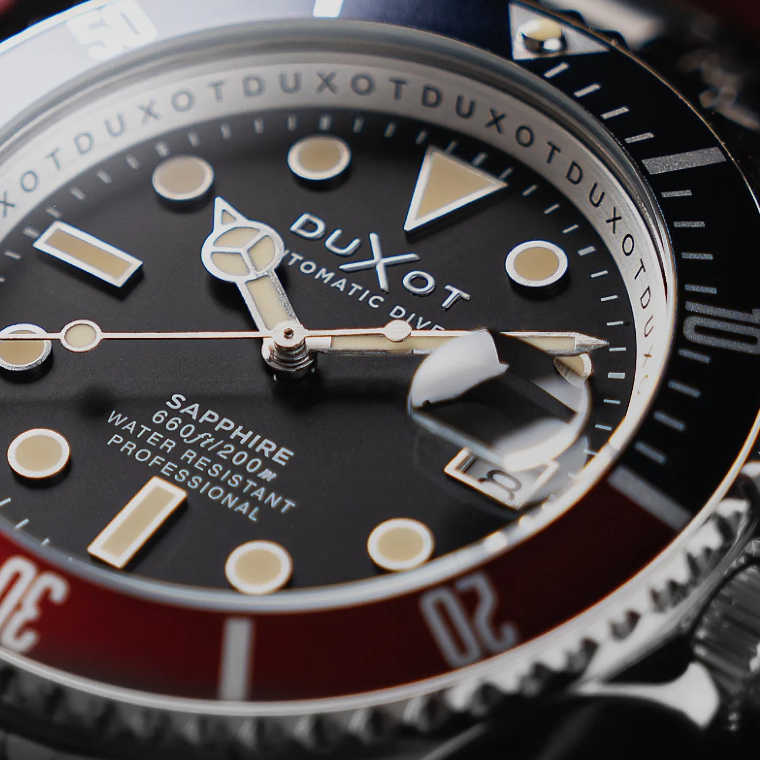 Duxot Atlantica Diver Automatic dykkerklokke Onyx Black 20 ATM
