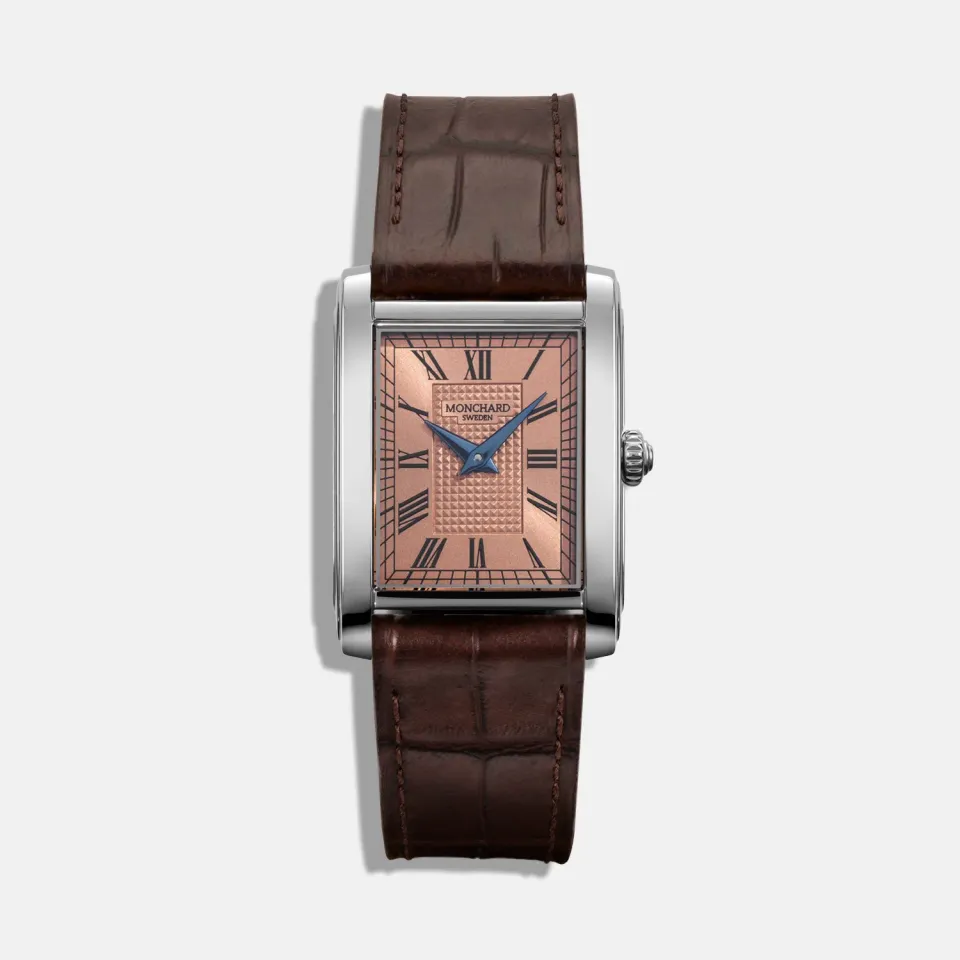 MonChard Limited Edition Salmon klokke med rem, lenke kan velges