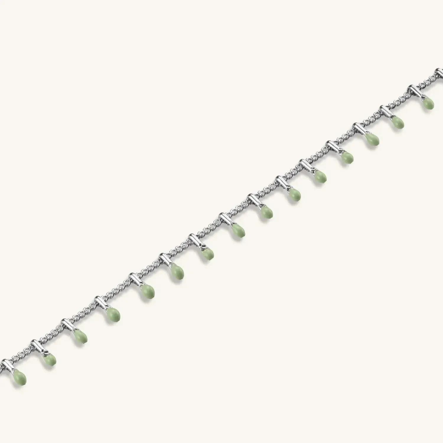 Rosefield Green Drip armbånd grønn emalje, justerbart