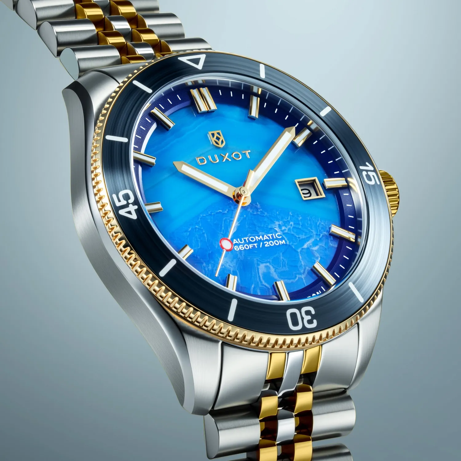 Duxot Pacifico Blue Jasper automatklokke blå jaspis