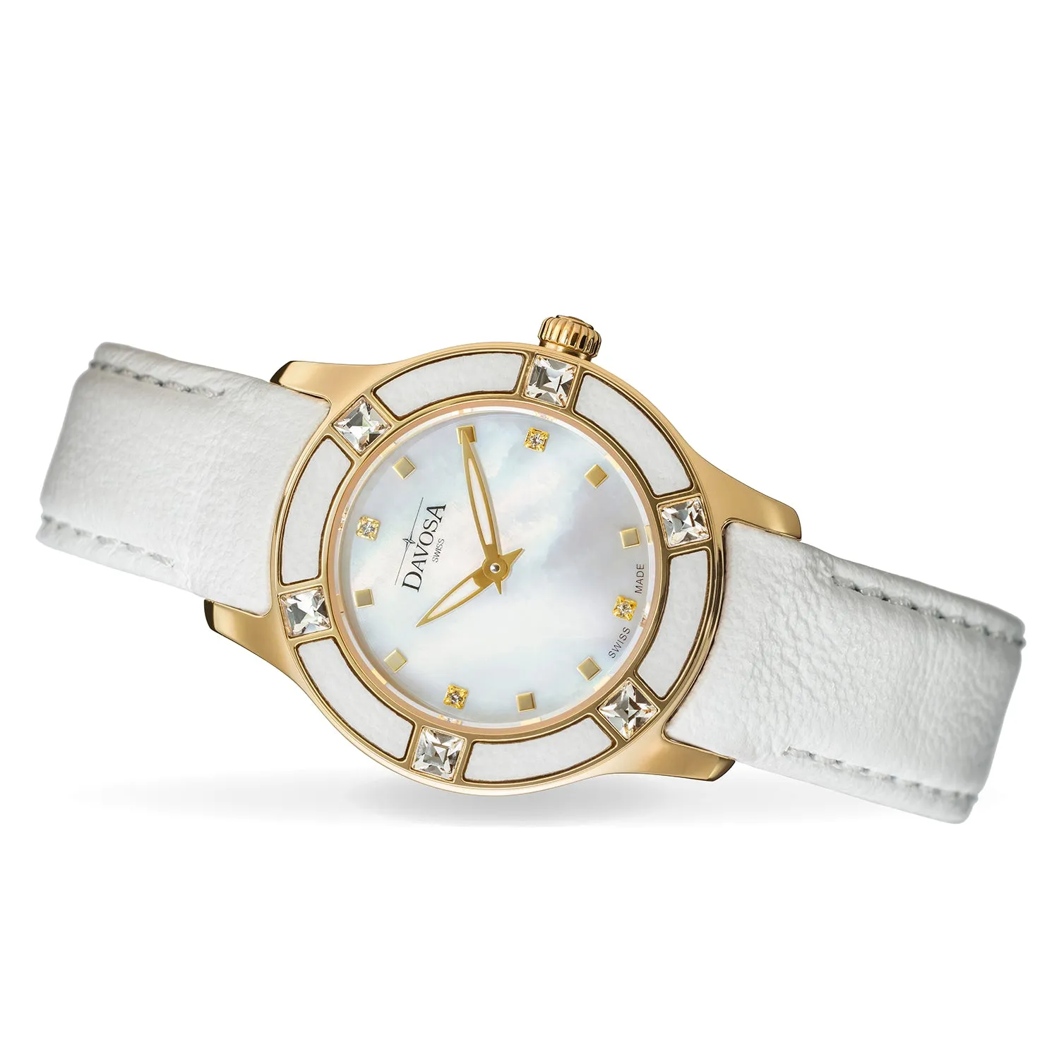 DAVOSA Irisea quartz dameklokke med zirkonia
