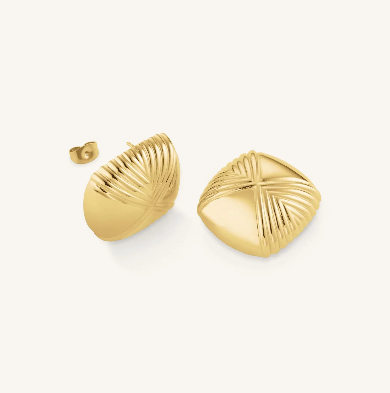 Rosefield Essentials Edged Studs ørestikker gullbelagt stål