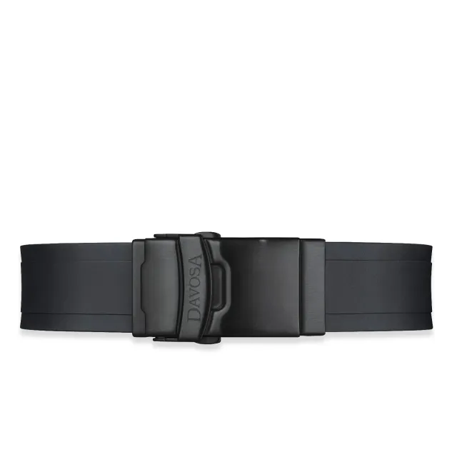DAVOSA Ternos Professional gummirem svart 22 mm folding clasp