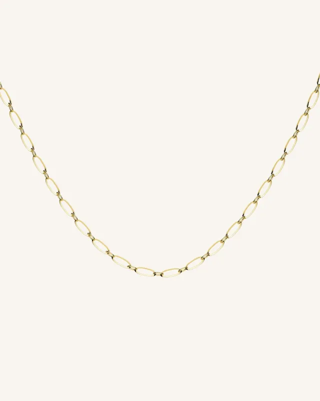 Rosefield Essentials Oval Necklace halskjede gull/sølv 40–43 cm