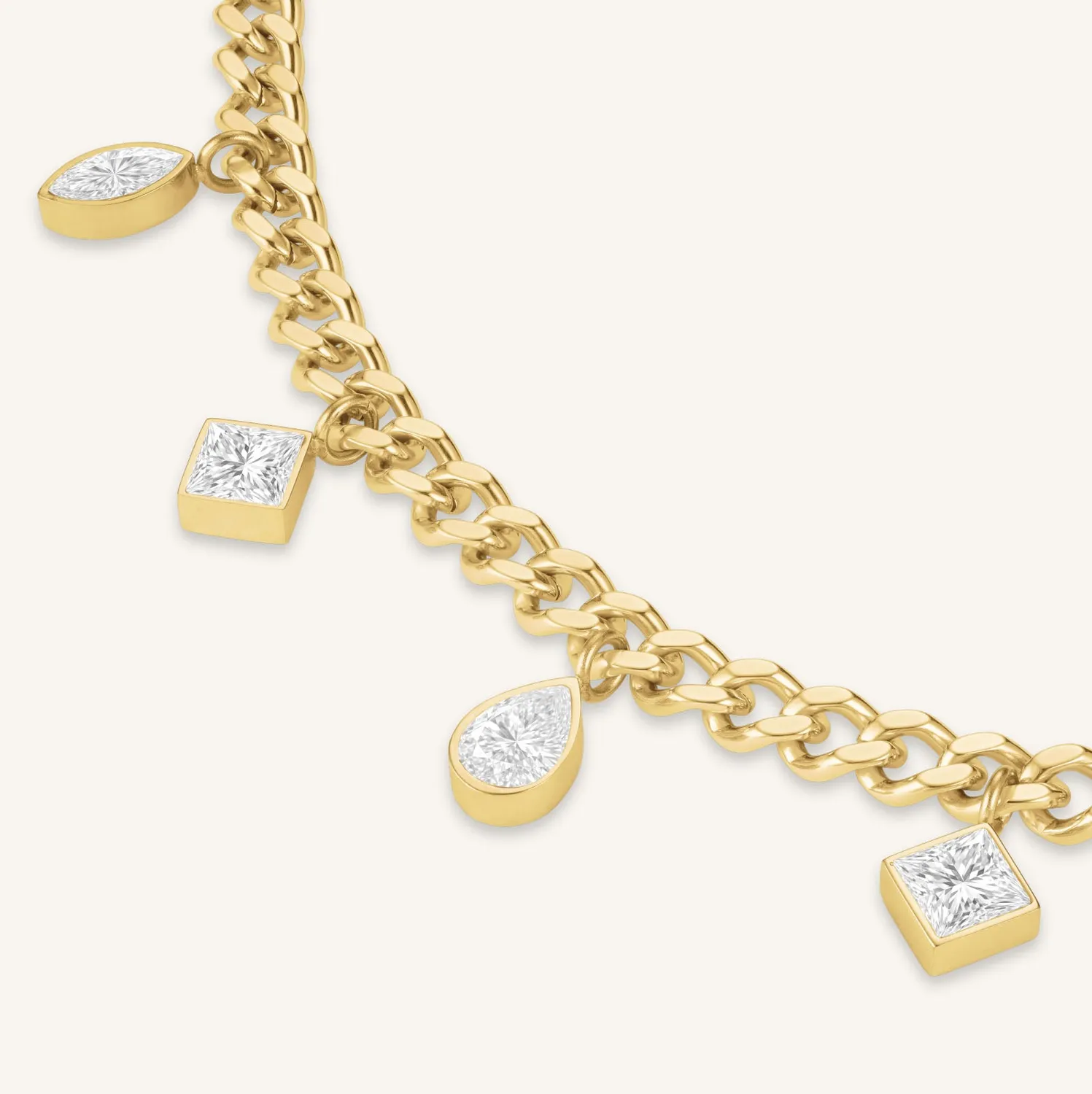 Rosefield Crystals Choker kjede gullbelagt stål 36–42 cm