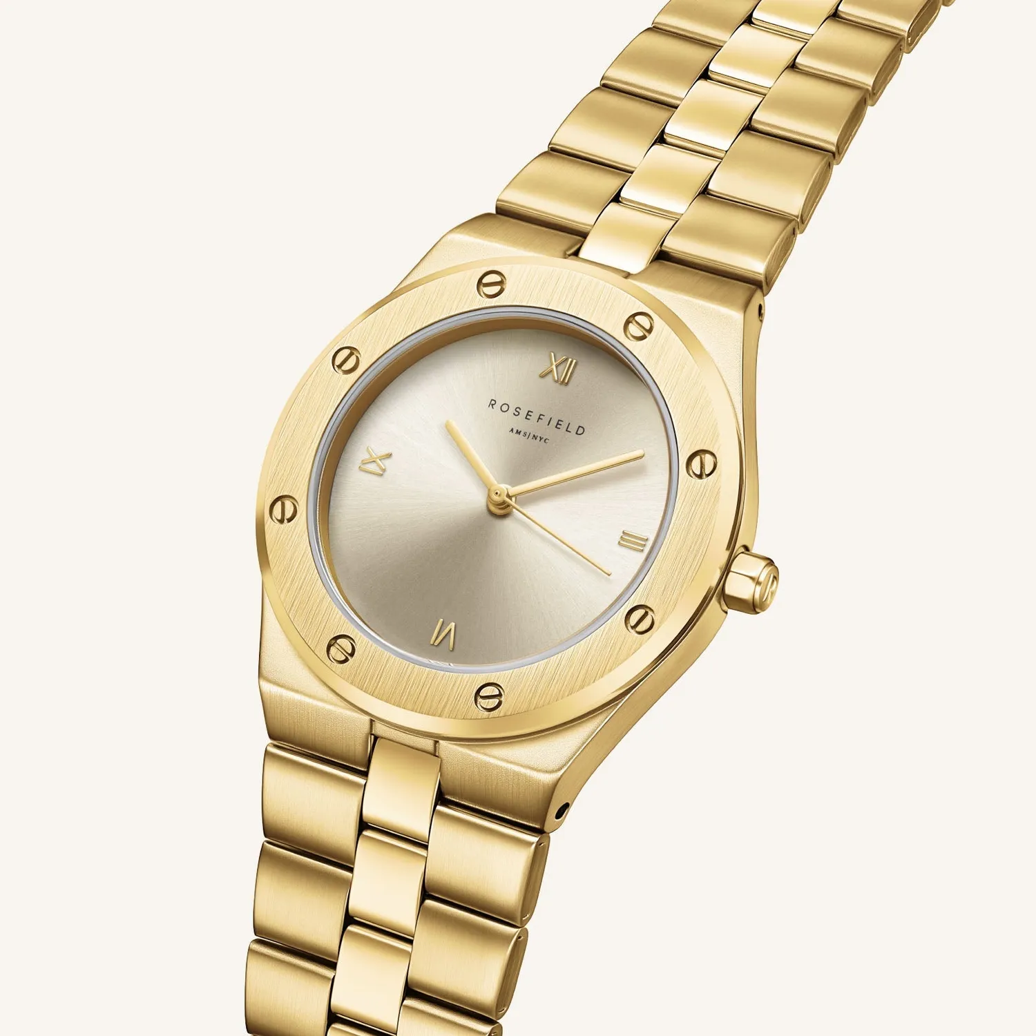 Rosefield Rose Gold klokke uten gravering 33 mm gullfarget