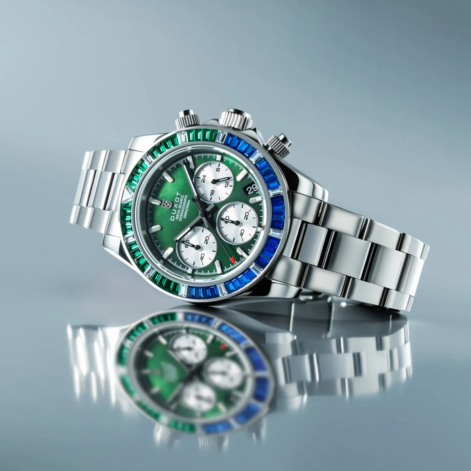 Duxot Accelero Rainbow Chronograph Pearl Green kronografklokke