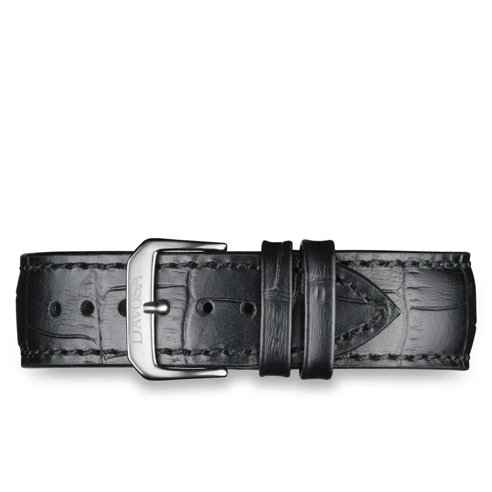 DAVOSA Calfskin Leather Black 16/18/20 skinnrem svart 18 mm