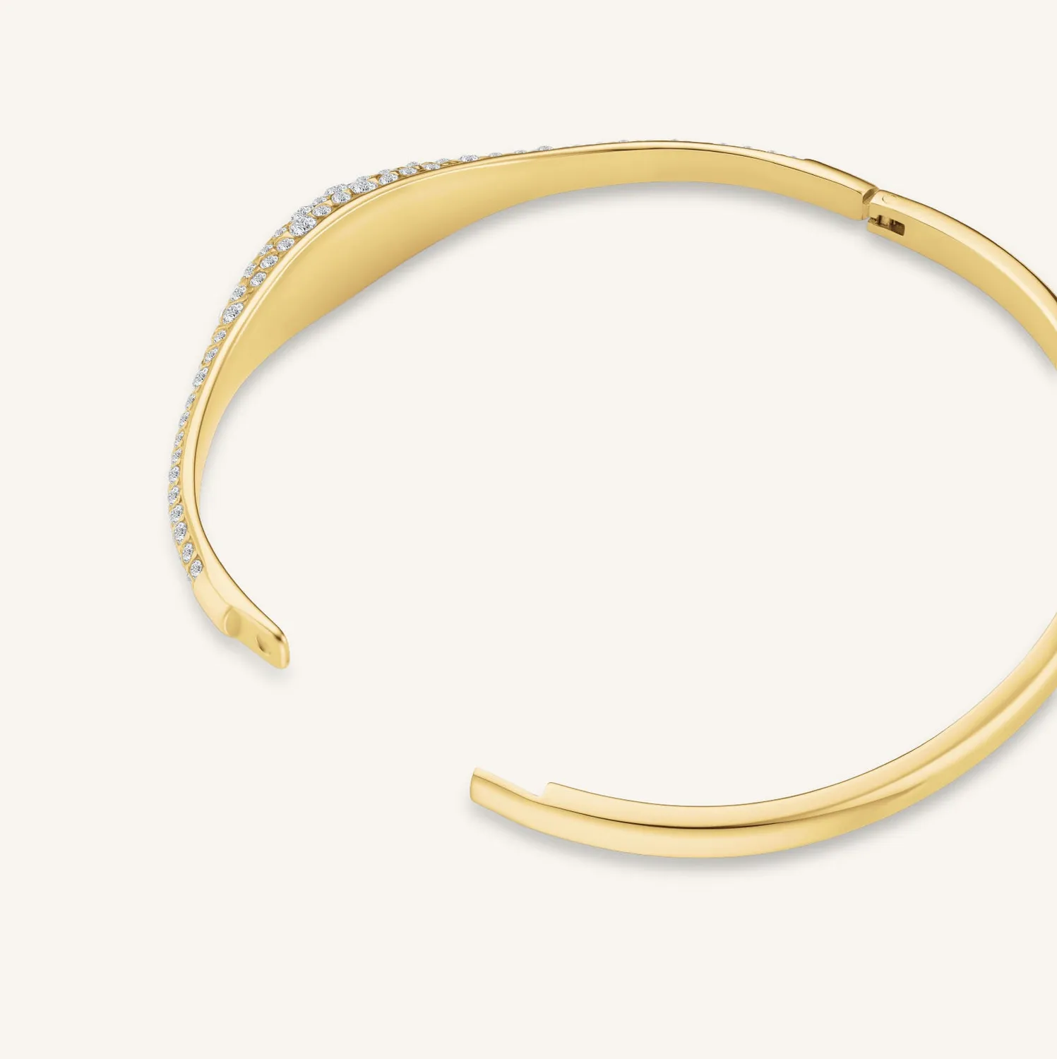 Rosefield Essentials Pave Bangle armbånd gullfarget stål