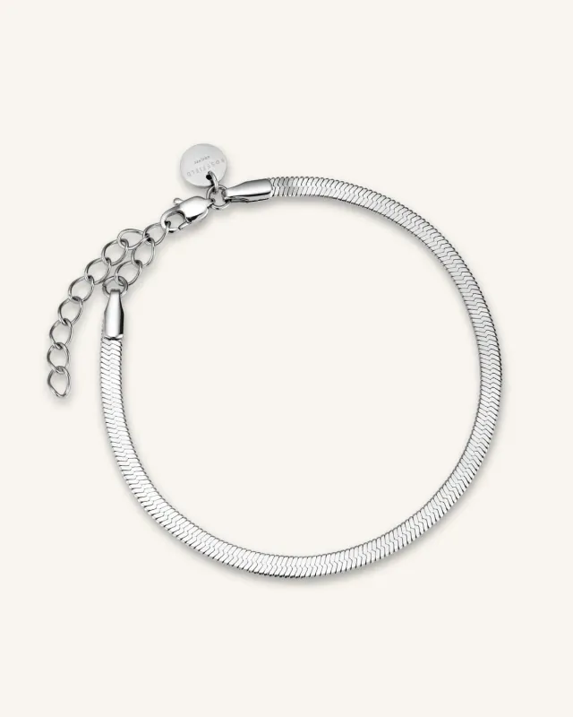 Rosefield Snake Bracelet armbånd sølv 16,5–19,5 cm
