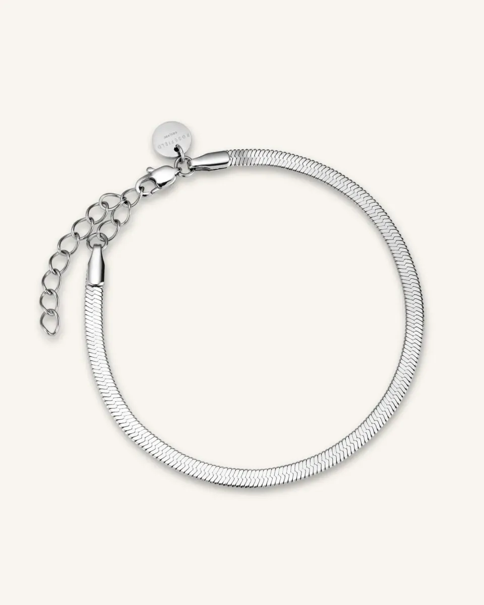 Rosefield Snake Bracelet armbånd sølv 16,5–19,5 cm