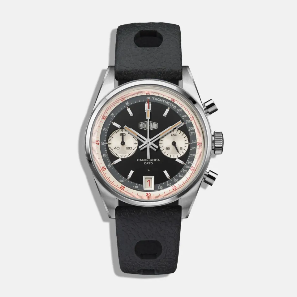 MonChard Reverse Panda kronograf 38 mm med ekstra rislenke