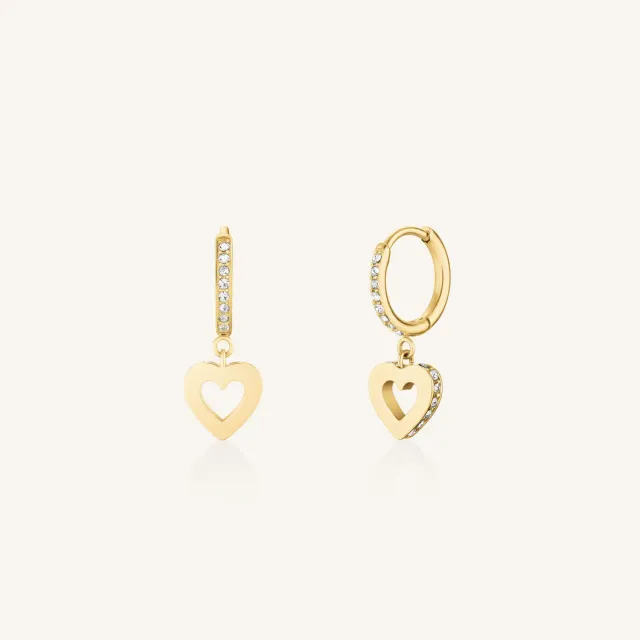 Rosefield Hollow Heart Hoops øredobber gull