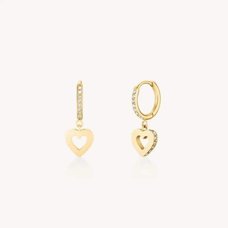 Rosefield Hollow Heart Hoops øredobber gull
