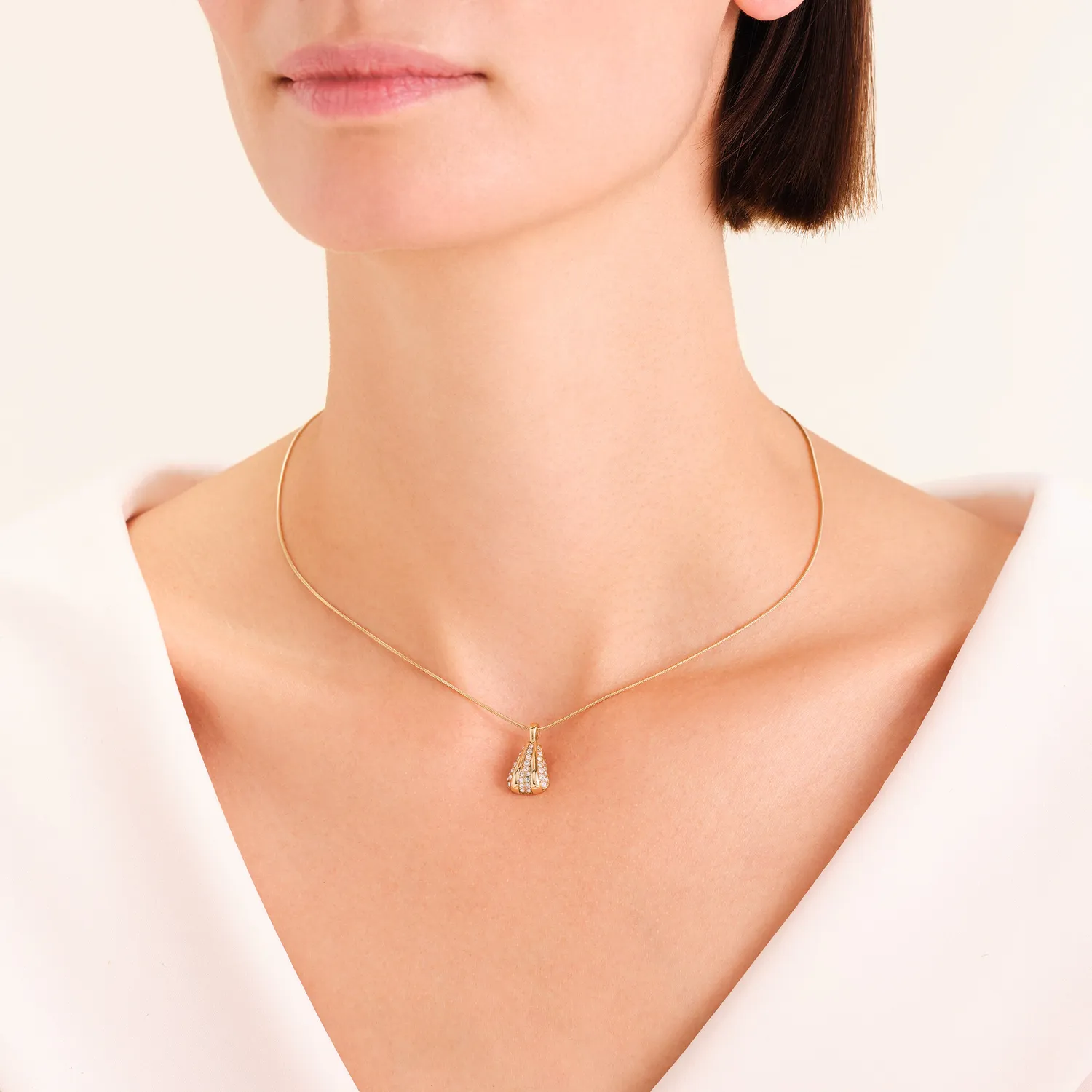 Rosefield Essentials Pave Striped Necklace kjede gull/sølv 42–46 cm