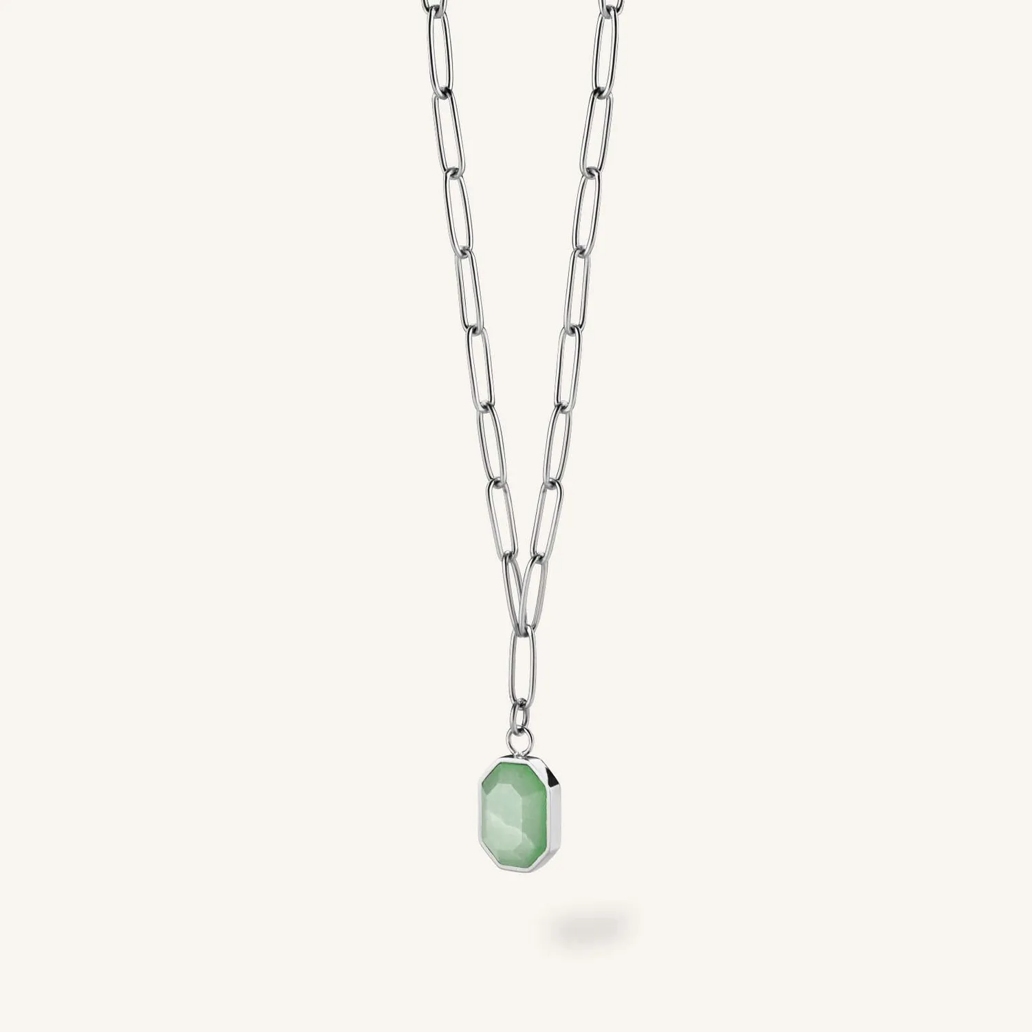 Rosefield Essentials Geometric Gemstone Necklace halskjede gull aventurin