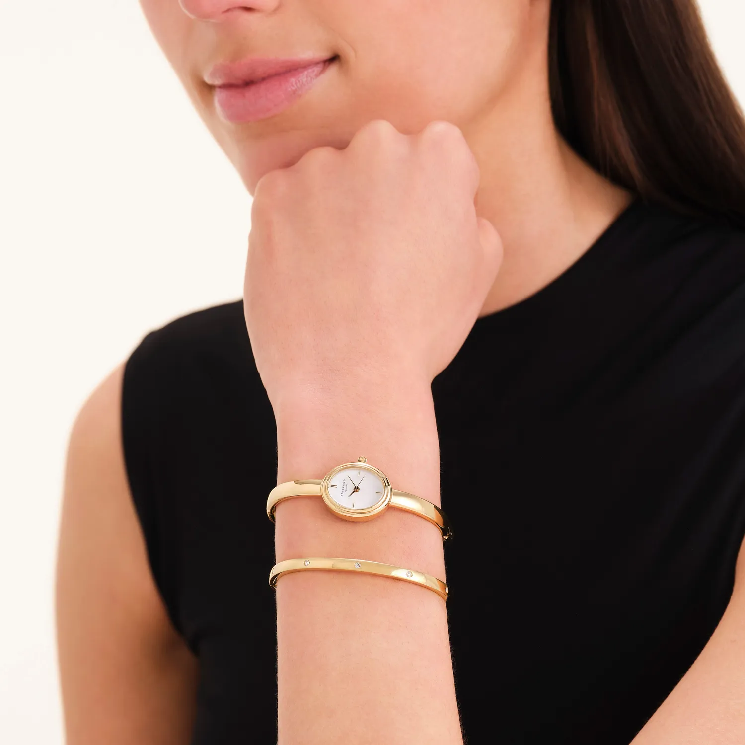 Rosefield Bangle Watch + Crystal Bangle gavesett gull