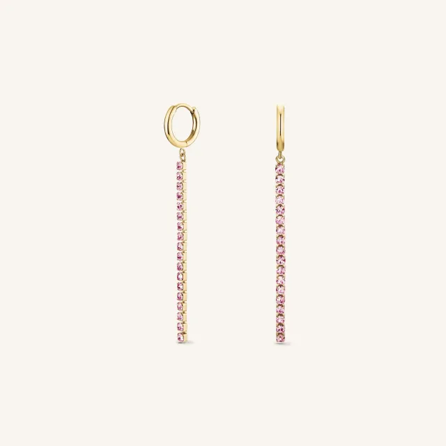 Rosefield Tennis Earrings øredobber gullbelagt stål Rose 0,5 cm