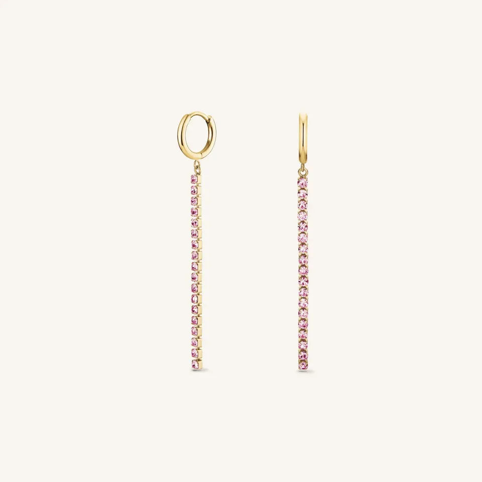 Rosefield Tennis Earrings øredobber gullbelagt stål Rose 0,5 cm