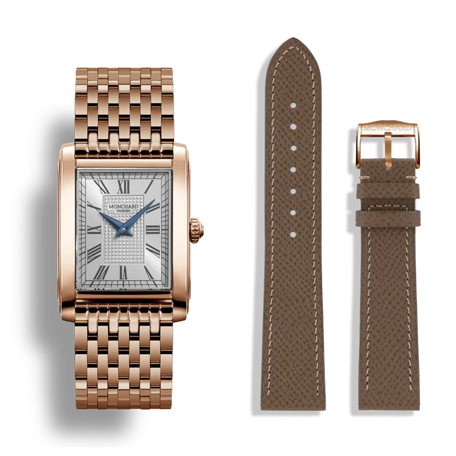MonChard Classic White on Bracelet - Gold klokke 24,9 mm