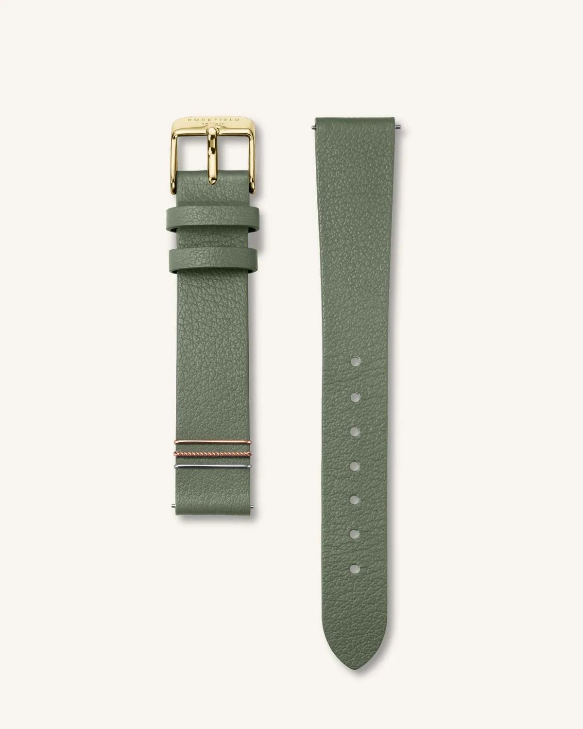 Rosefield West Village Olive Green klokke 33 mm olivengrønn