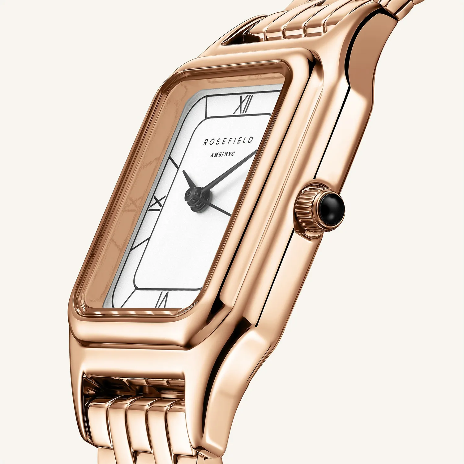 Rosefield Ivy Rose Gold klokke roségull 21 × 26 mm