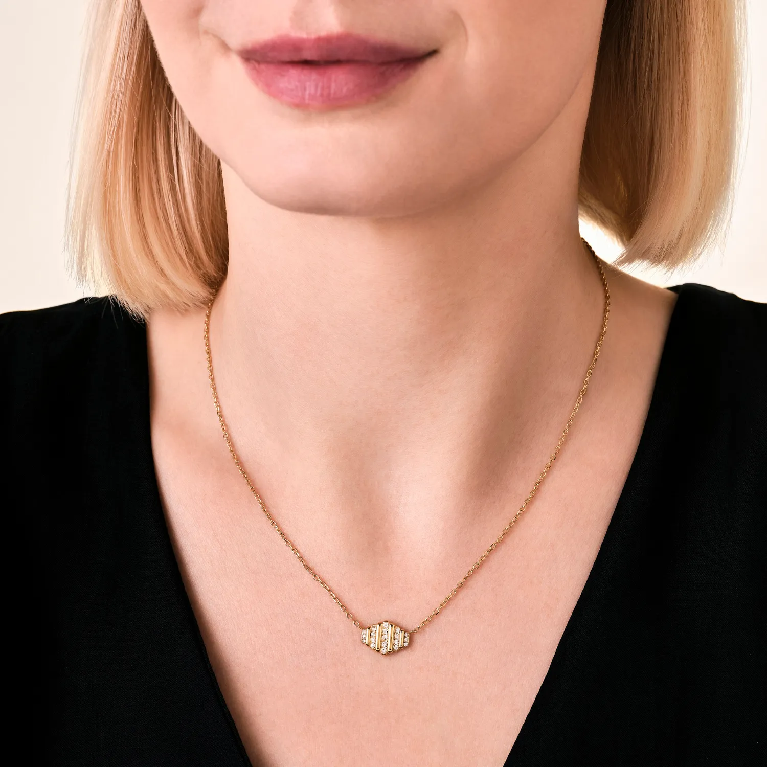 Rosefield Striped Necklace halskjede gull