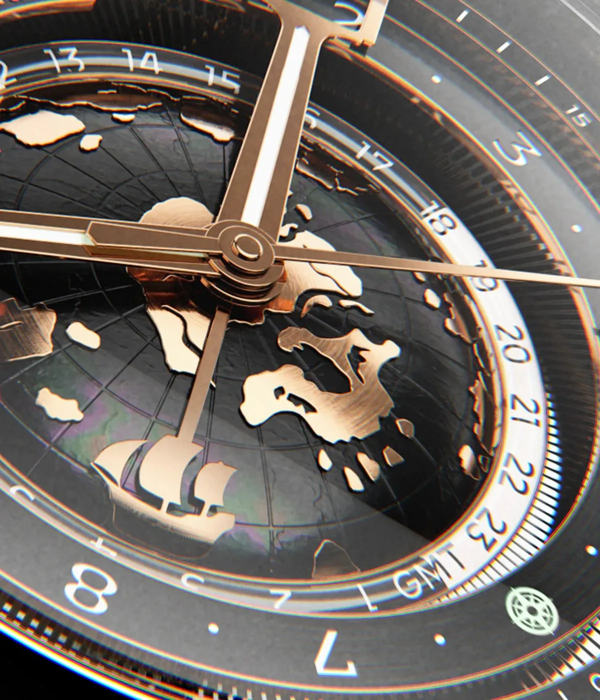 DeSanders Voyage GMT Black Pearl klokke