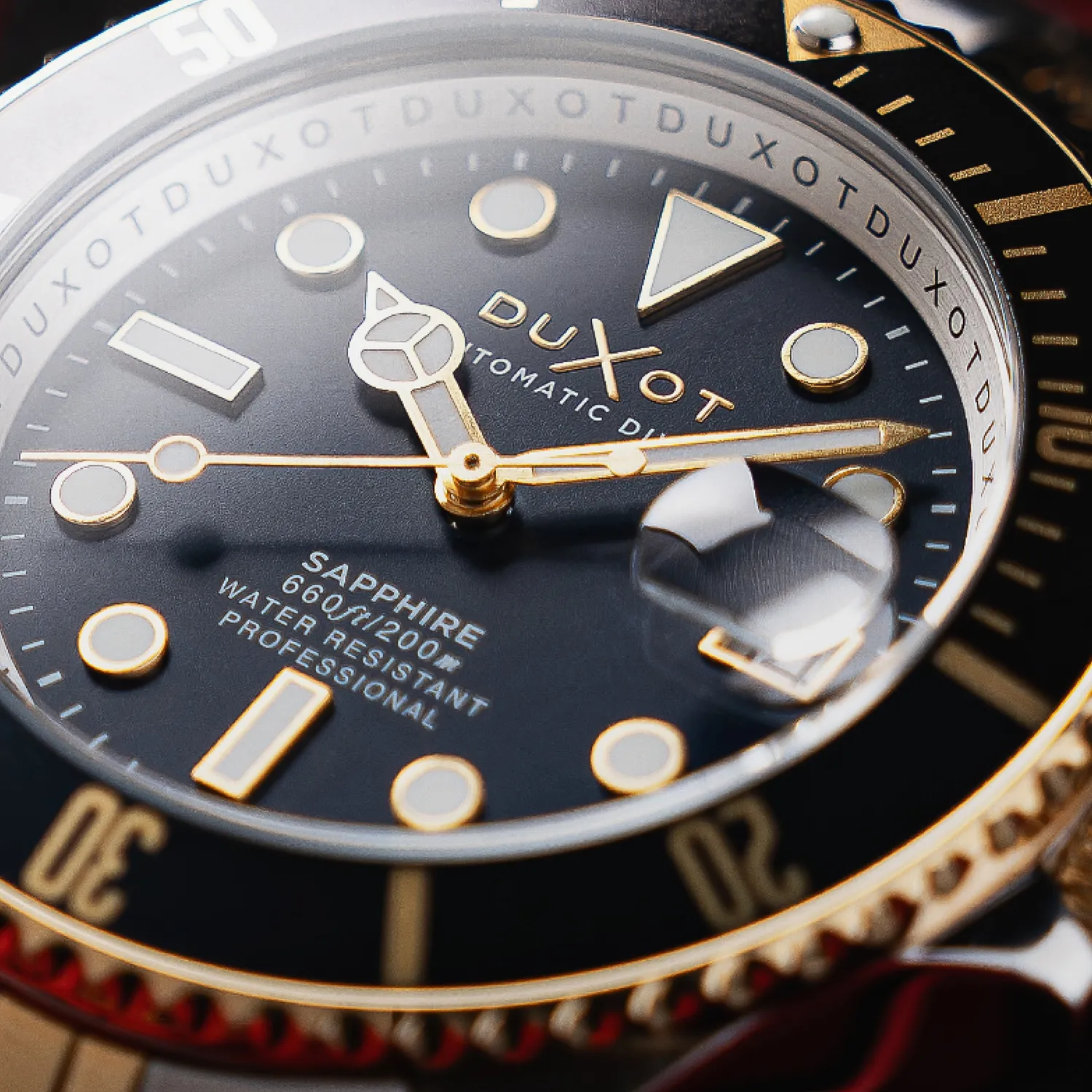 Duxot Atlantica Diver Automatic dykkerklokke blå og gull