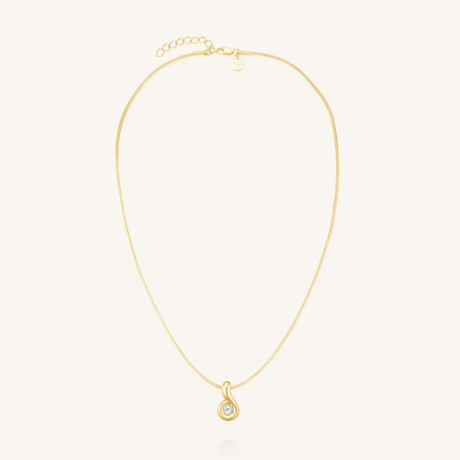 Rosefield Flow Pendant Necklace halskjede gull 42–46 cm