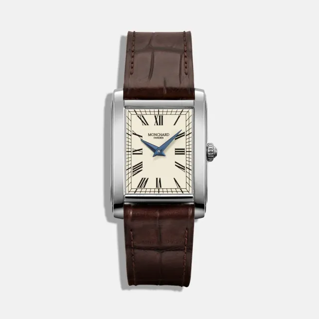 MonChard Vintage White on Strap klokke svart rem 24,9 mm