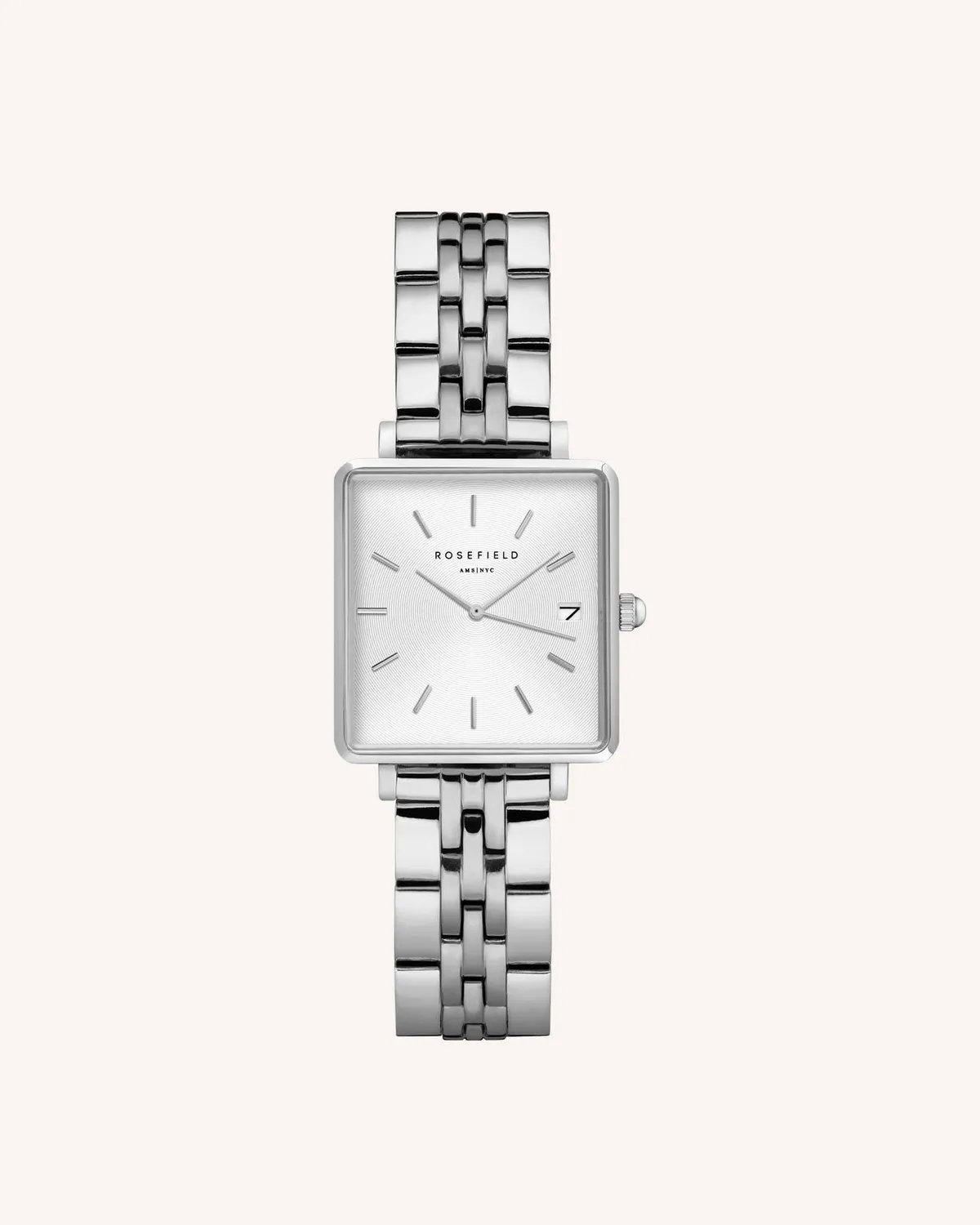 Rosefield The Boxy XS Silver Strap klokkerem 14 mm sølv stål