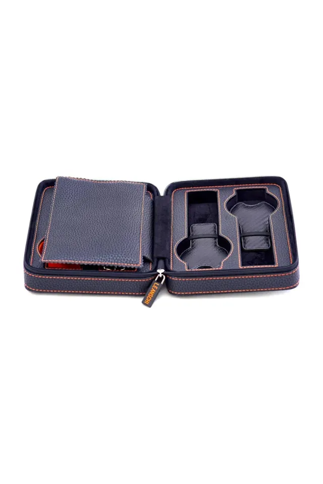 Leanschi ZIP-pouch 4 klokker svart PU