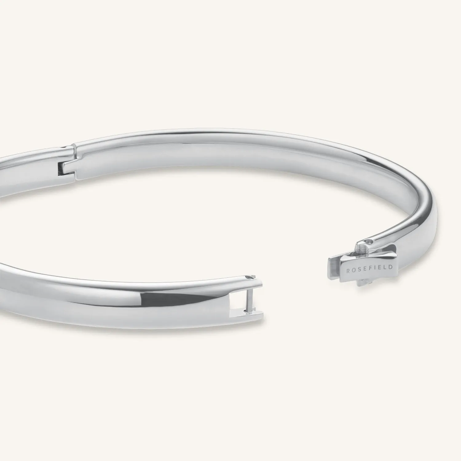 Rosefield Studio Bangle S Silver klokke sølv hvit perlemor