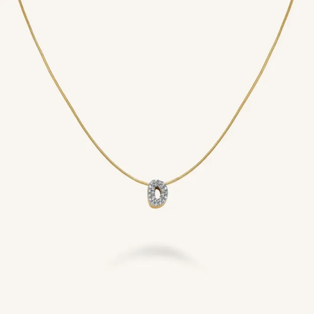 Rosefield Crystal Letter D halskjede D gullbelagt