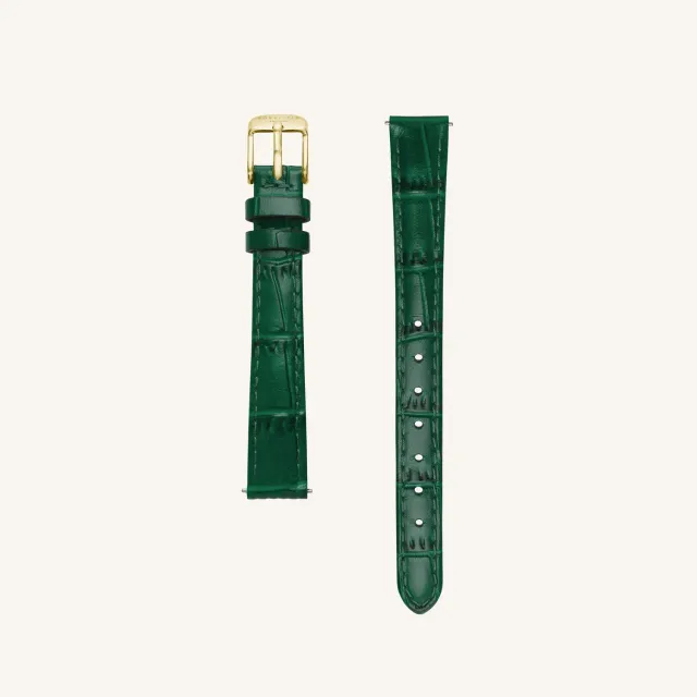 Rosefield Emerald Leather Strap klokkerem grønn 12 mm lær