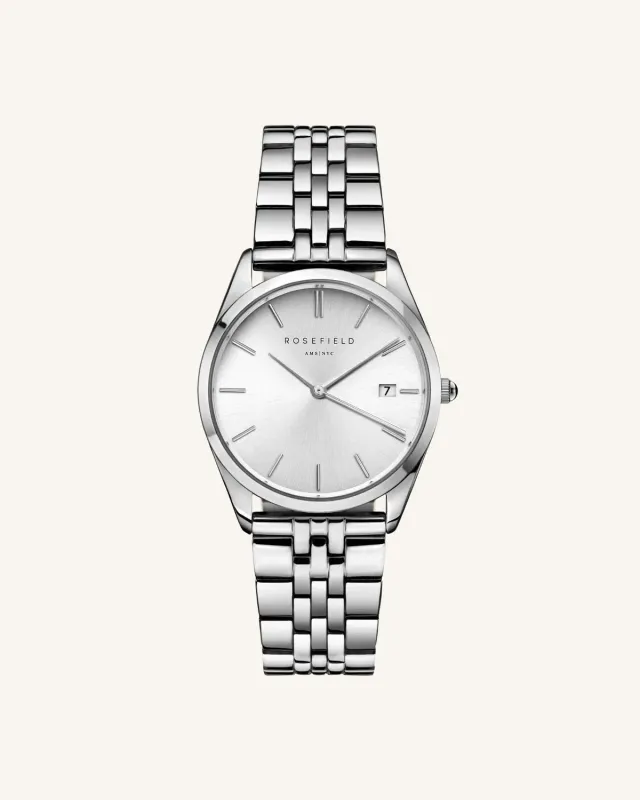 Rosefield Ace klokke 33 mm sølv med datovisning