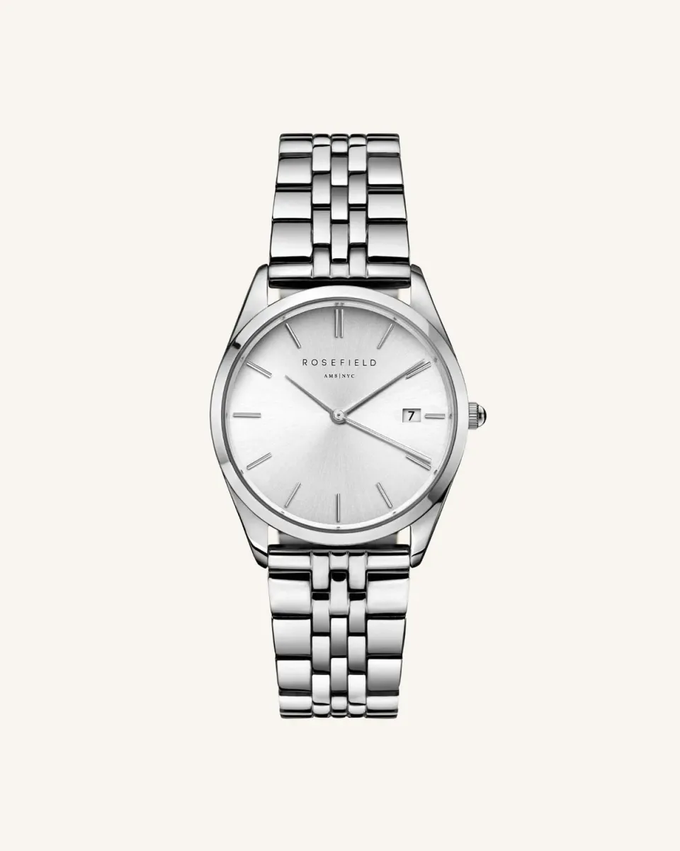 Rosefield Ace klokke 33 mm sølv med datovisning