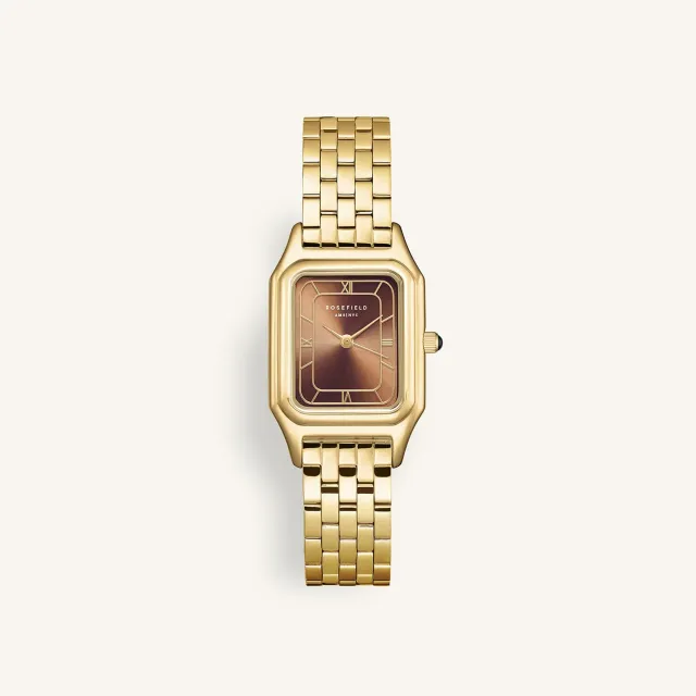 Rosefield Ivy Brown Gold klokke 21 × 26 mm