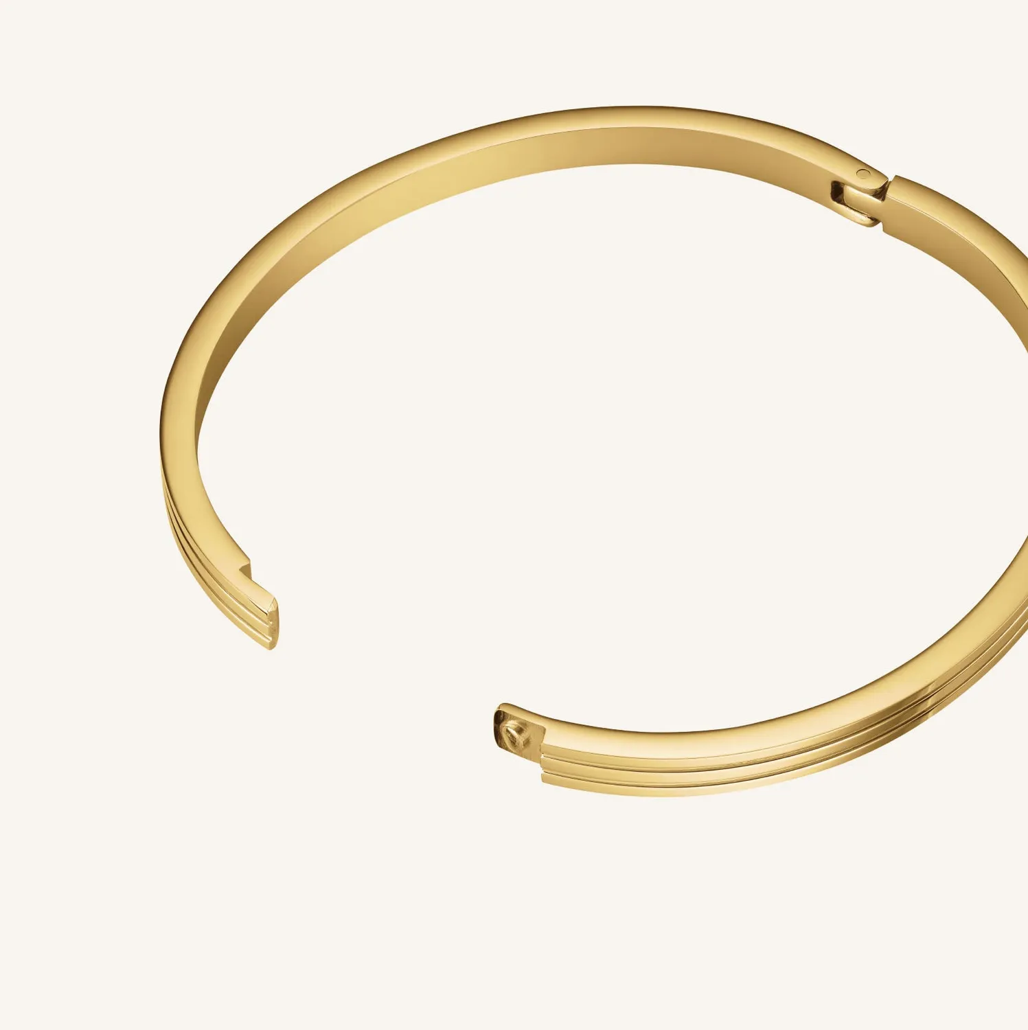 Rosefield Striped Crystals Bangle armring gull og sølv