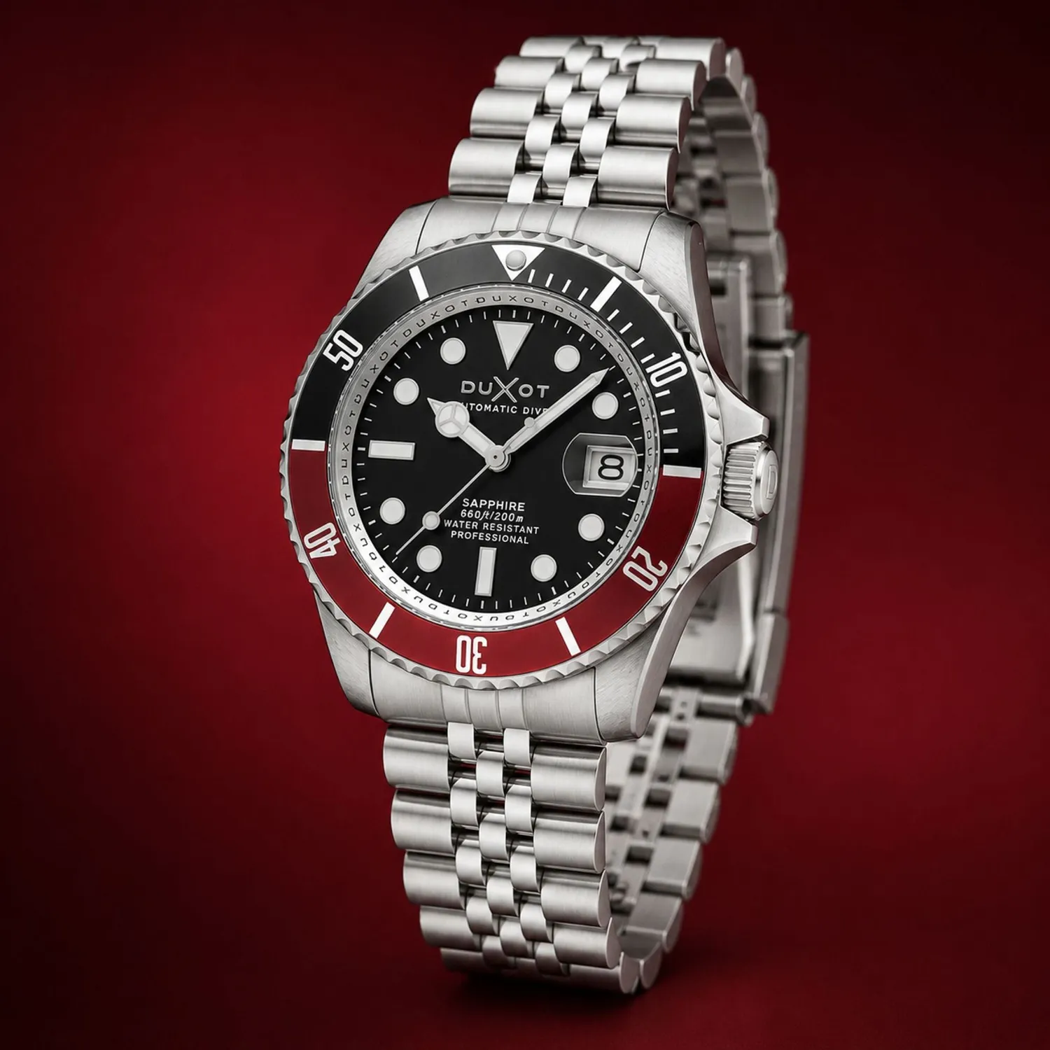 Duxot Atlantica Diver Automatic klokke Jade Black 20 ATM
