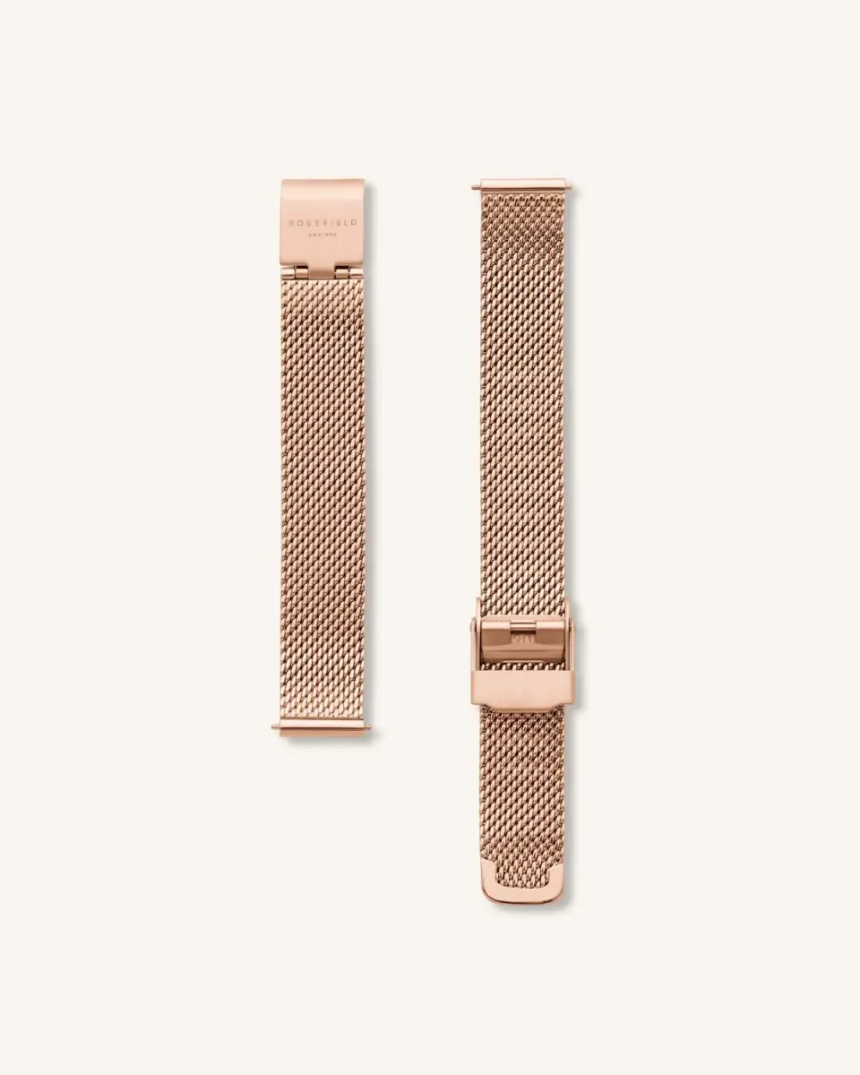 Rosefield The Boxy XS Mesh Rose gold Strap klokkerem 14 mm