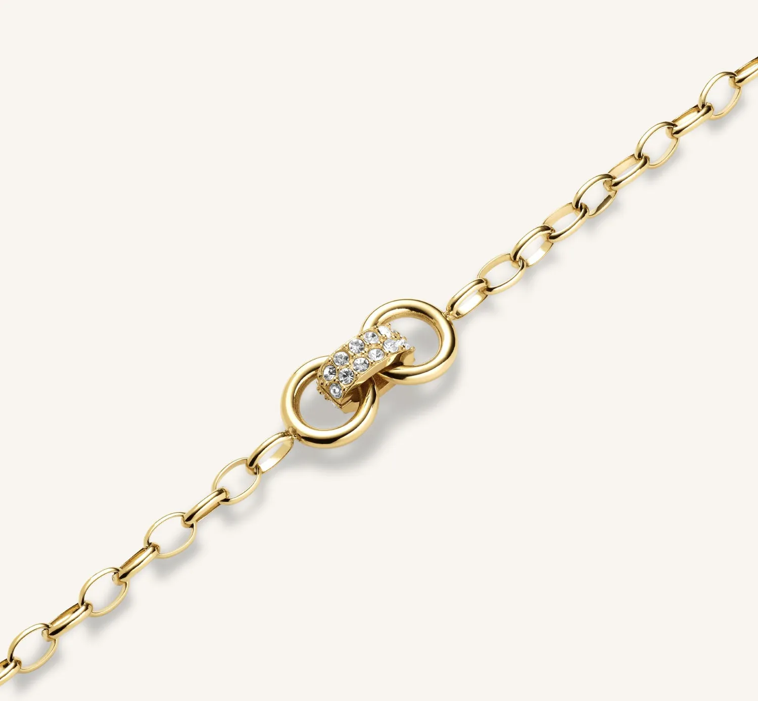 Rosefield Bow Studs Bracelet armbånd gullbelagt stål 16,5–19,5 cm