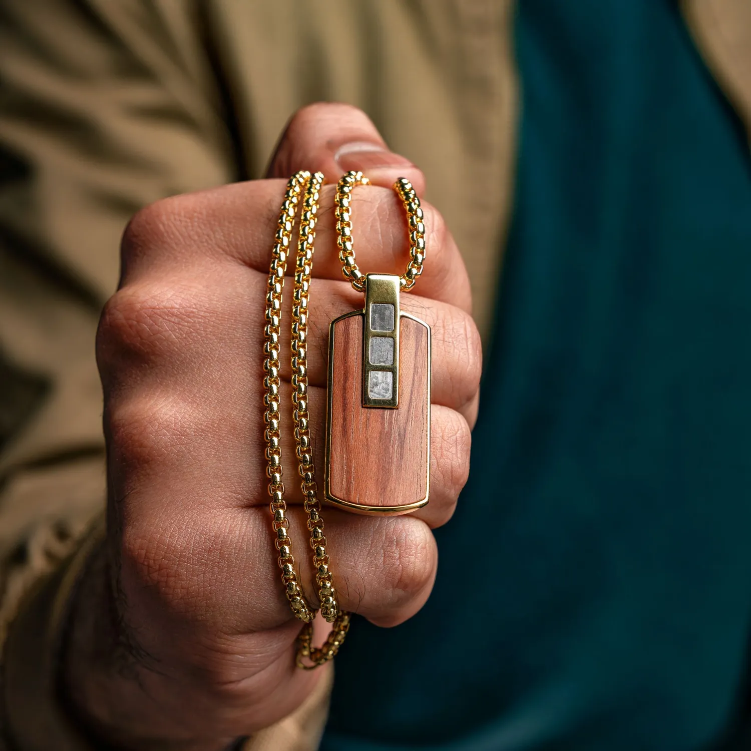Duxot Accelero Dog Tag smykke Dark Wood Meteorite
